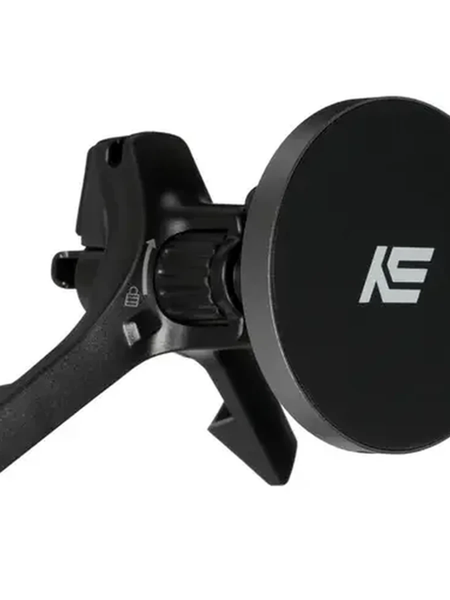 Автомобильный держатель с БЗУ Keyron X45Q+G77 для MagSafe [подвижная штанга, крепление на вентиляционную решетку, магнит,Qi, метал, черный]