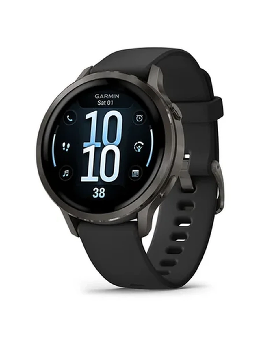 Garmin Venu 4 – 41mm, Slate with Black Silicone Band
