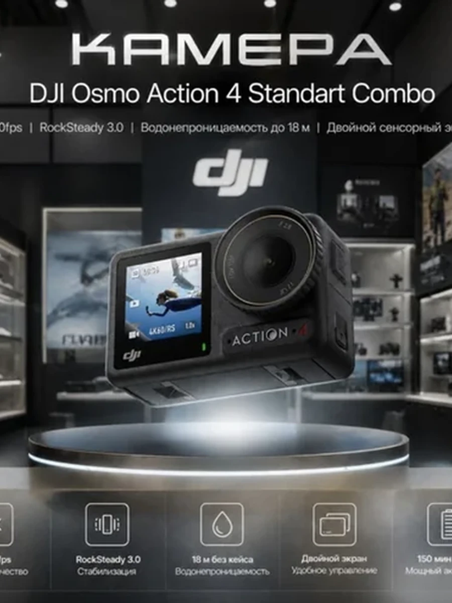 Камера DJI Osmo Action 4 Standart Combo