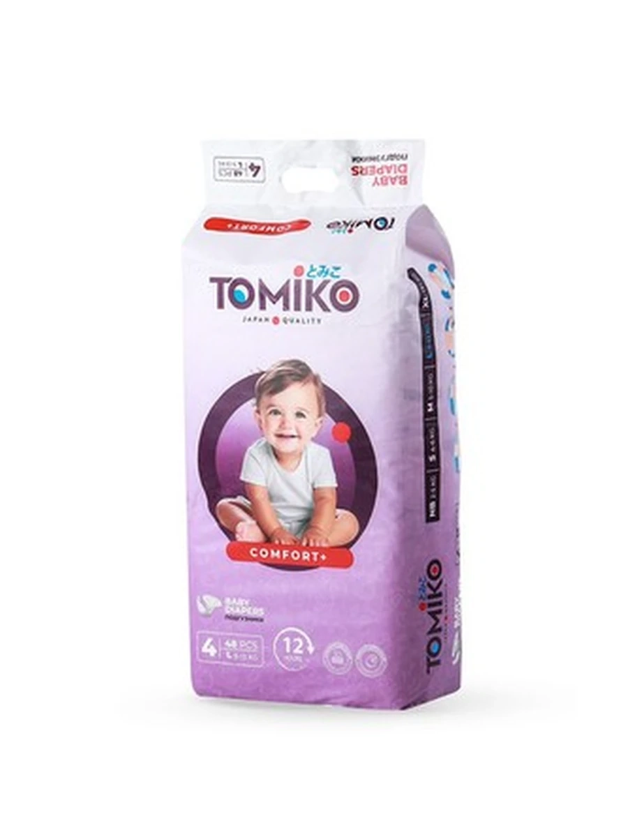 TomiKo Подгузники на липучках Comfort+ L (9-13 кг) 48 шт