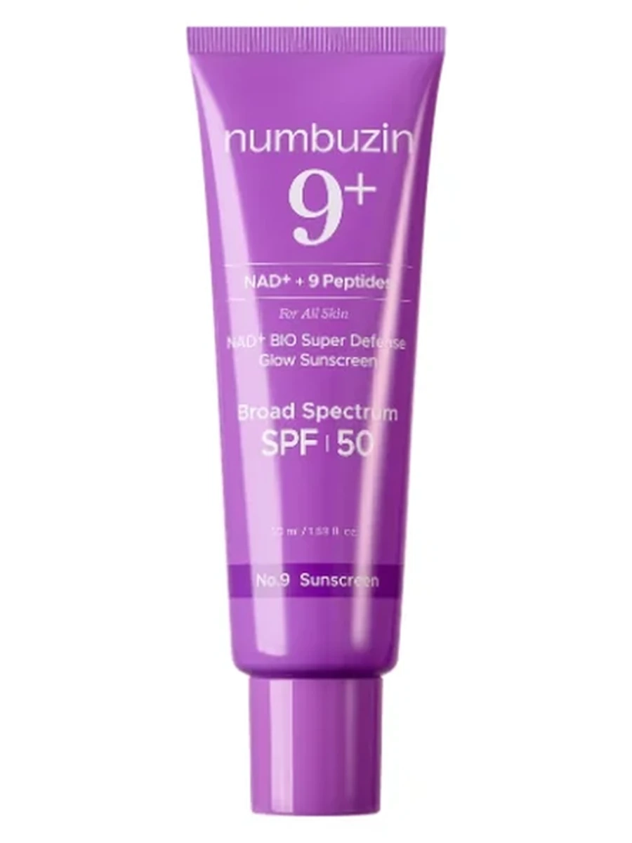 Солнцезащитная эссенция с уходовым эффектом Numbuzin 9+ Nad Peptides Dewy Sun Essense
