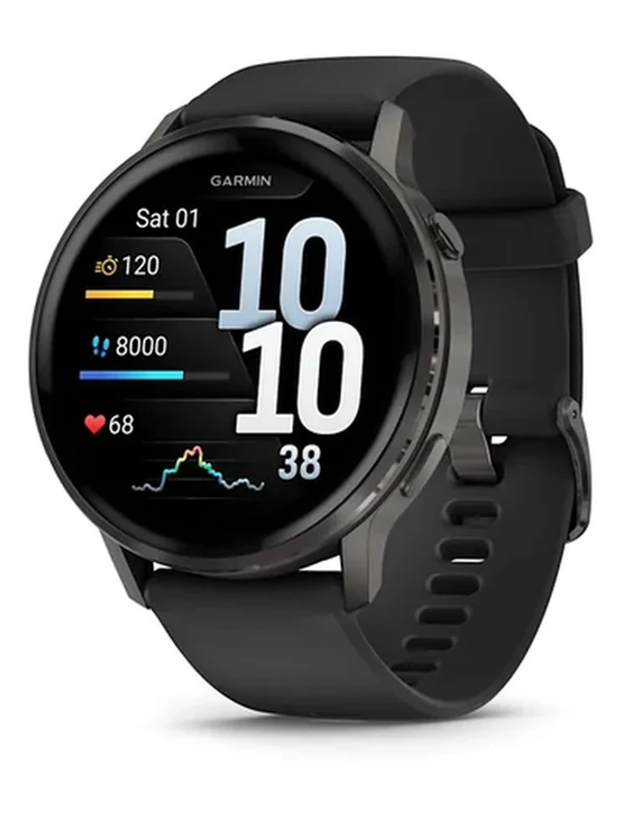 Garmin Venu 4 45 mm Slate with Black Silicone Band