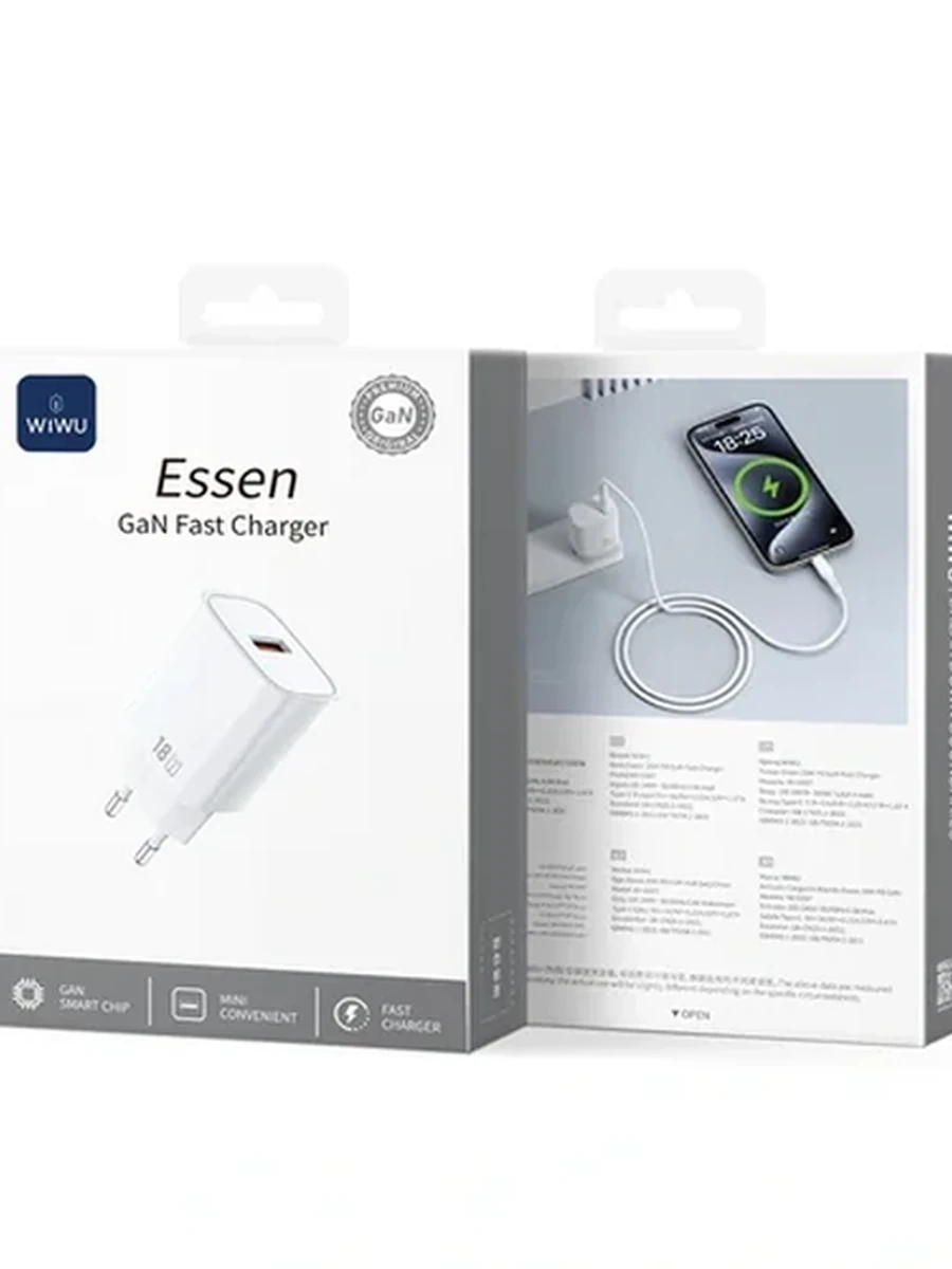 Зарядное устройство Wiwu 18W Essen GaN Fast Charger Wi-G006