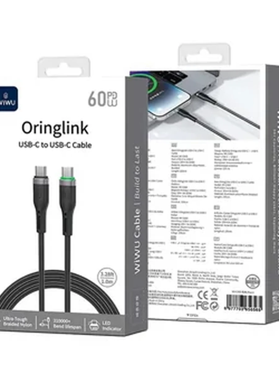 Кабель Wiwu Oringlink USB-C to USB-C (Wi-C069)