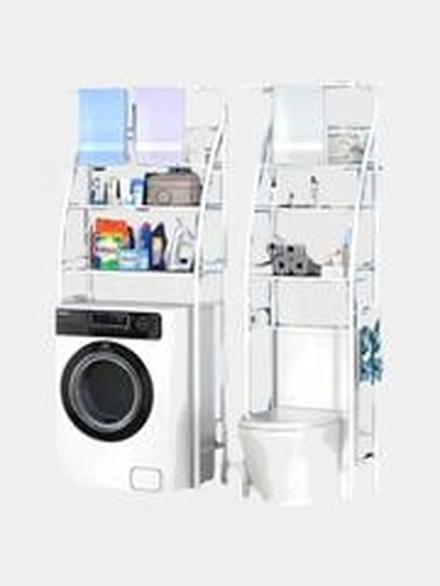 Полка стеллаж для ванной комнаты над унитазом и стиральной машины