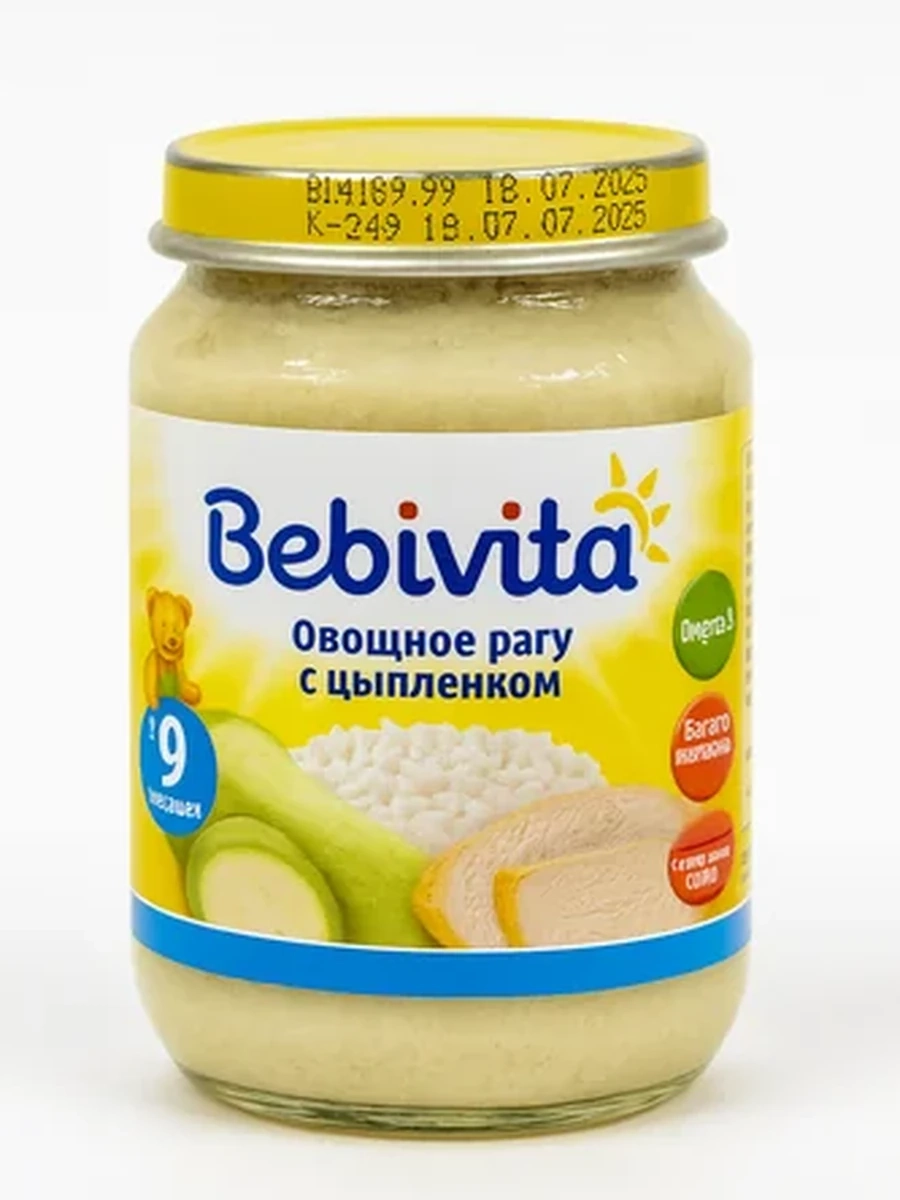 Bebivita Пюре Овощное рагу с цыплёнком 190 гр