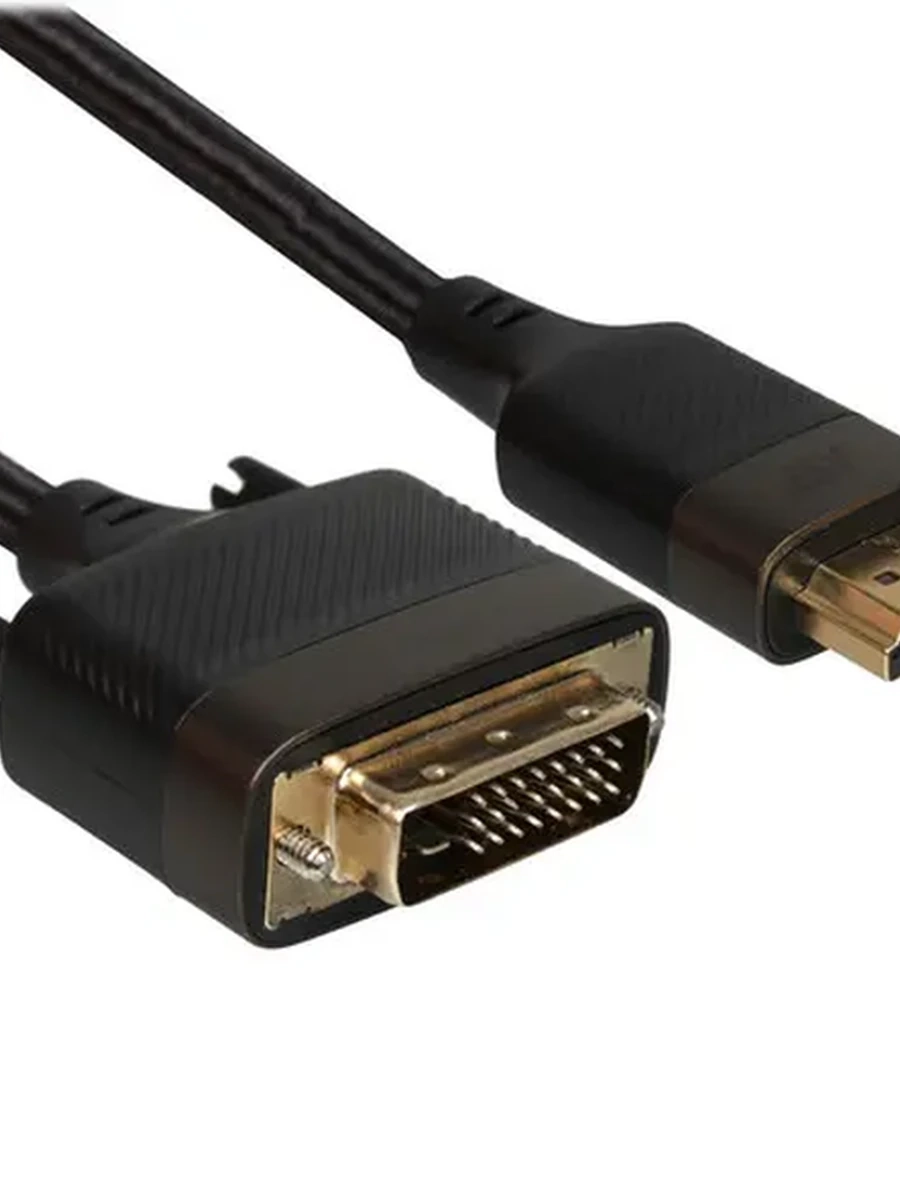 Кабель HDMI (M) - DVI-D (M) 1,8м, KEYRON K-HDD2K18 [вер. 1.4; premium; 2K@60Hz/FullHD@144Hz; металл; нейлон; черный]