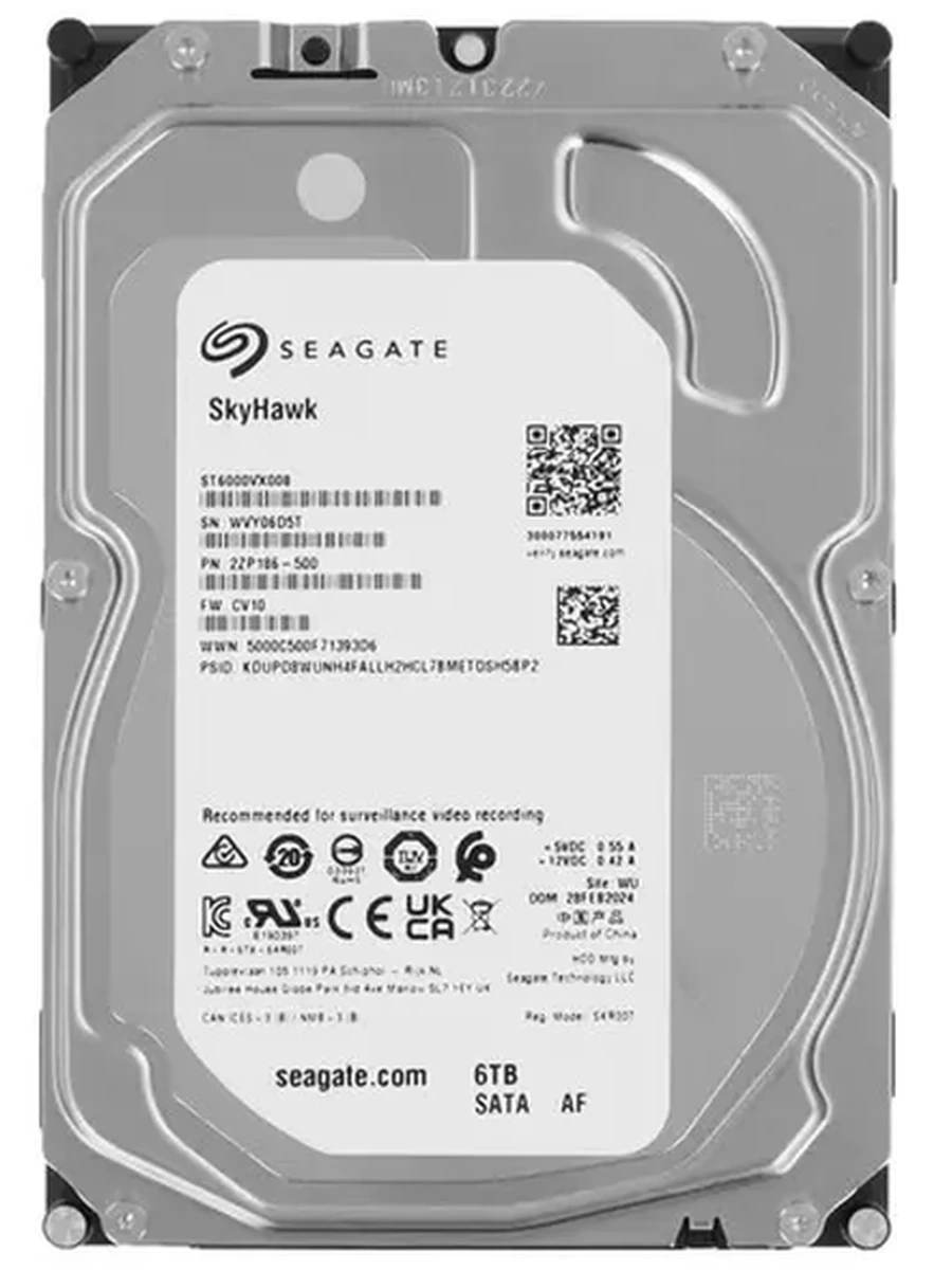 Жесткий диск SATA-3 6Tb Seagate 5900 SkyHawk [ST6000VX008] cache 256MB EU/CN
