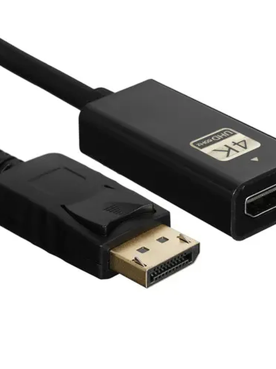 Переходник DisplayPort (М) - HDMI (F) 0.15 м Aceline A-DPH4K015 [вер. HDMI 2.0/DP 1.2; 4К60Гц; пластик/пвх]