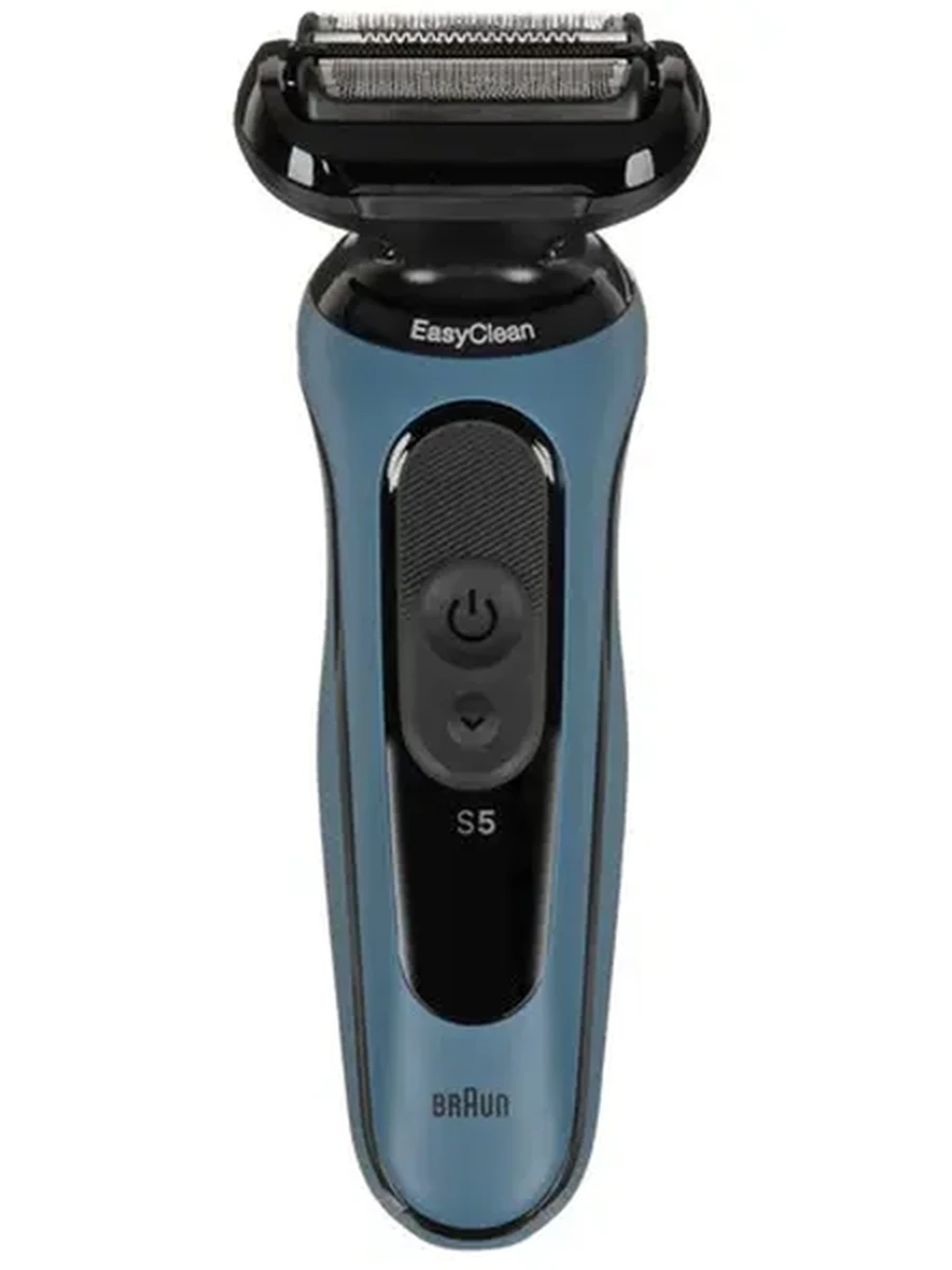 Электробритва Braun Series 5 52-A1000s синий/черный [бритье: влажное/сухое, головок - 3, сеточная, питание - от аккумулятора]