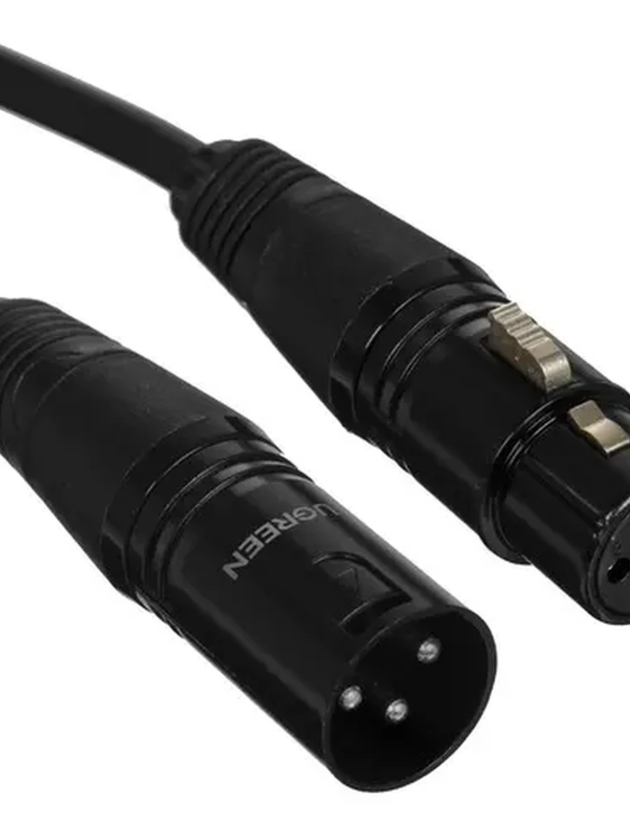 Кабель XLR (M) - XLR (F), 3m, Ugreen [AV130], Черный