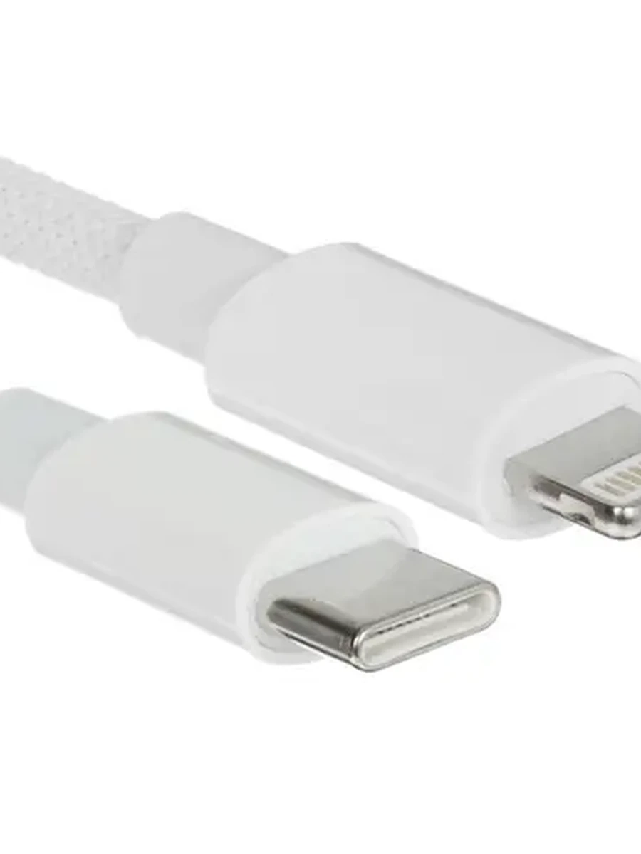 Кабель 8 pin - USB-C DEXP (1,8м, 3А, Круглый, нейлоновая оплетка, PC коннекторы, Белый, обычный)[DD8C3A0NPL18RWGB]