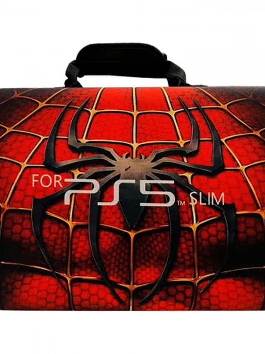 Сумка для переноски Sony PS5 Slim / Shoulder Bag / Водостойкий нейлон / Red-Black