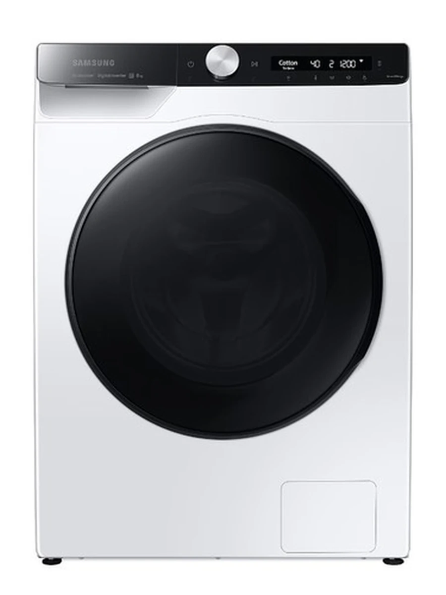 Стиральная машина Samsung WW80AG6L28BELD 8кг, бело-черная