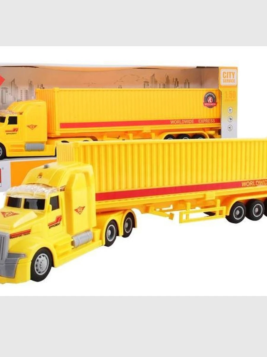 Грузовик с прицепом фура инерционный со звуком и светом WY785A