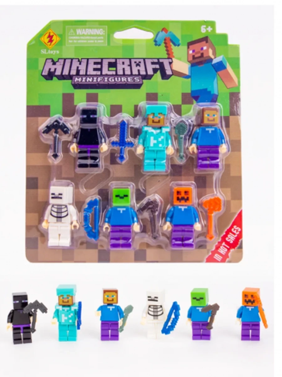 Фигурки Майнкрафт Minecraft 6 в 1 7 см арт. 19-22