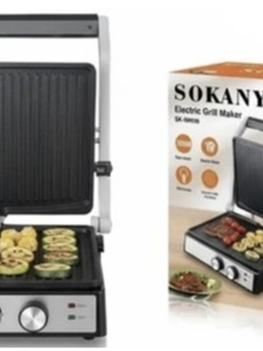 Электрогриль контактный SOKANY SK-08050 2000 Вт для стейков и овощей