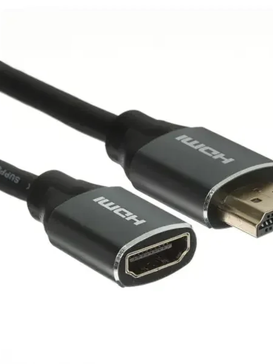 Кабель удлинительный HDMI (M) - HDMI (F) DEXP 1,5m D-8KU15 [ v2.1, коннектор PVC/TPE, оболочка PVC, круглый]