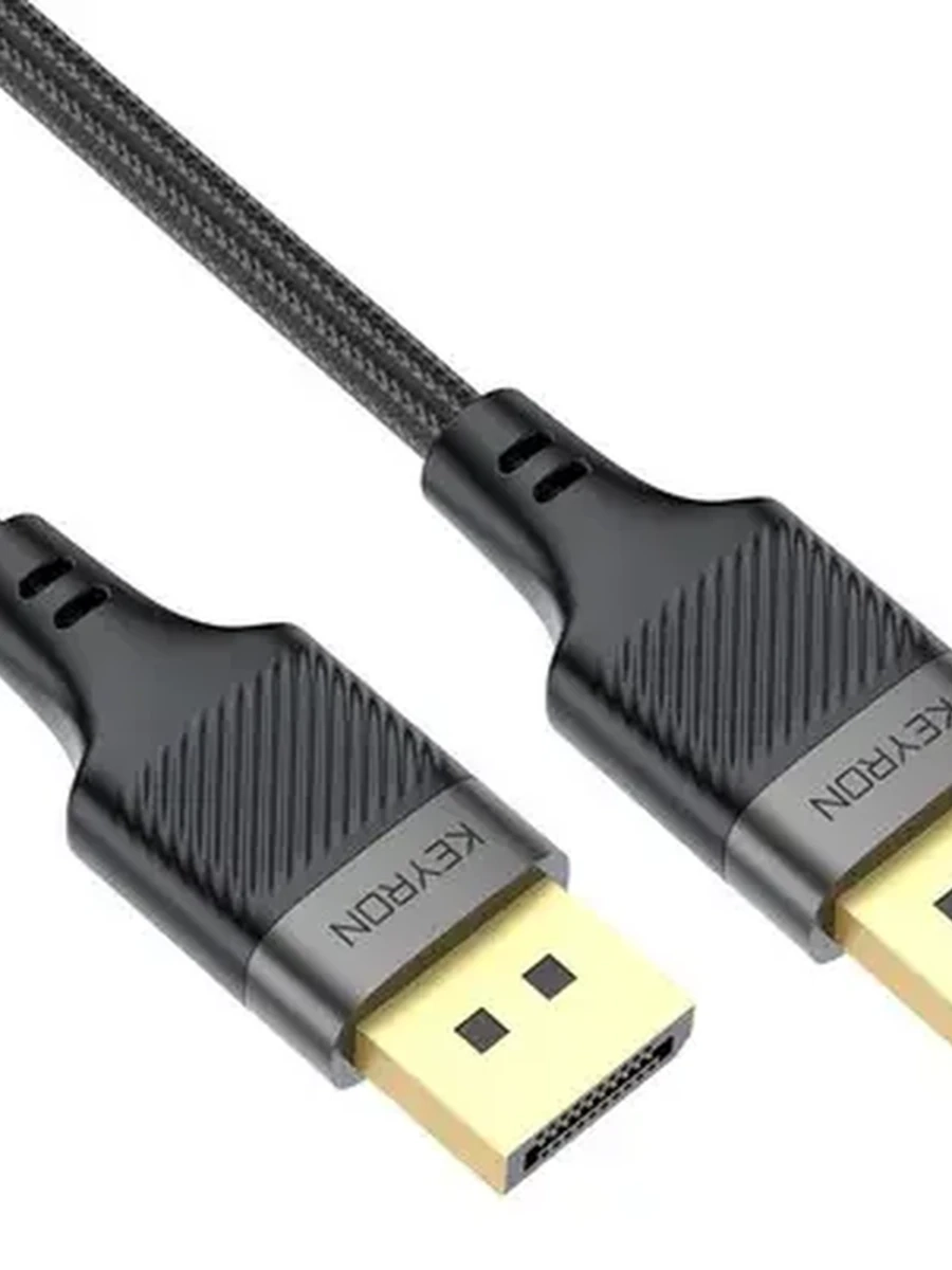 Кабель DisplayPort (M) - DisplayPort (M) 3м, KEYRON K-DP8K30 [вер. 1.4; premium; 8K@60Hz/4K@144Hz; металл; нейлон; 32,4 Гбит/с; черный]