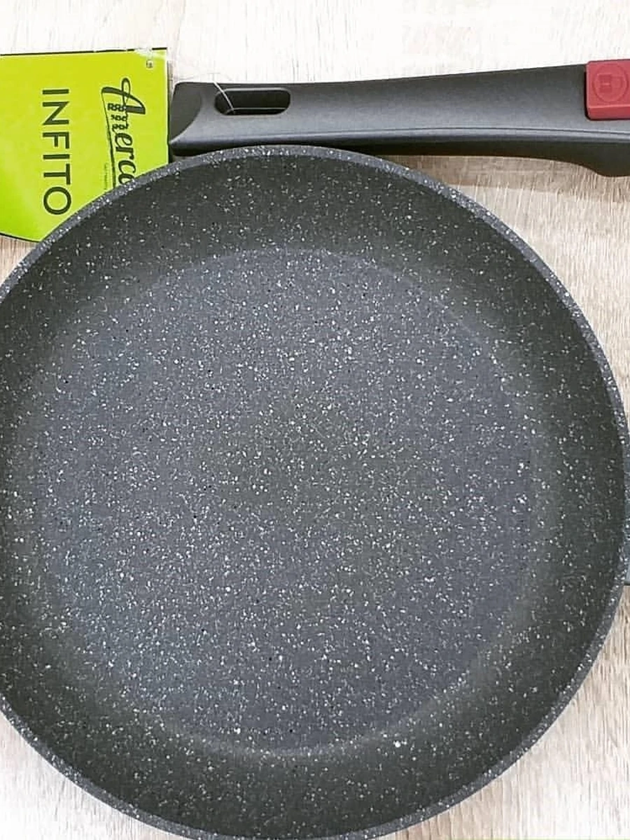 Сковорода со съёмной ручкой, без крышки фирма AMERCOOK  24\28\28*9 см