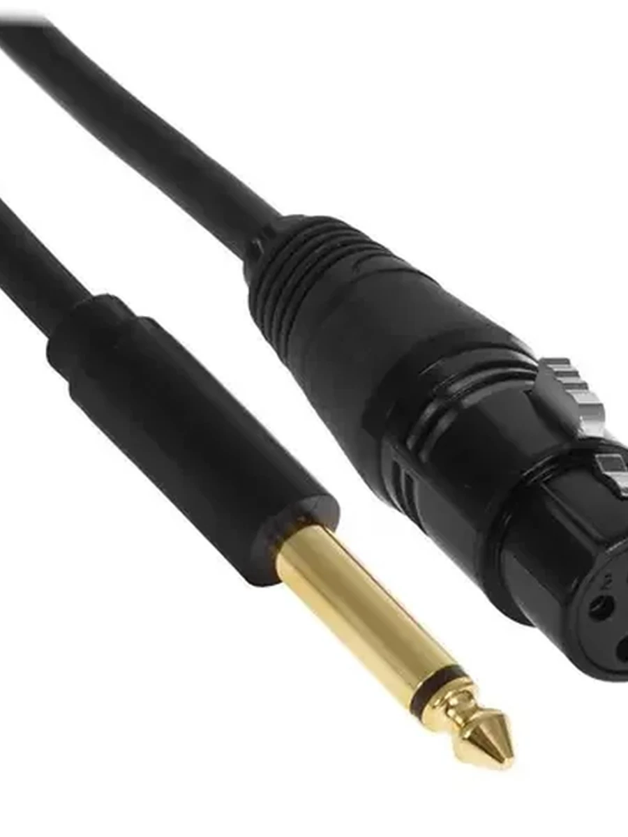 Кабель 6.3 Jack (M) - XLR (F), 2m, Ugreen [AV131], Черный
