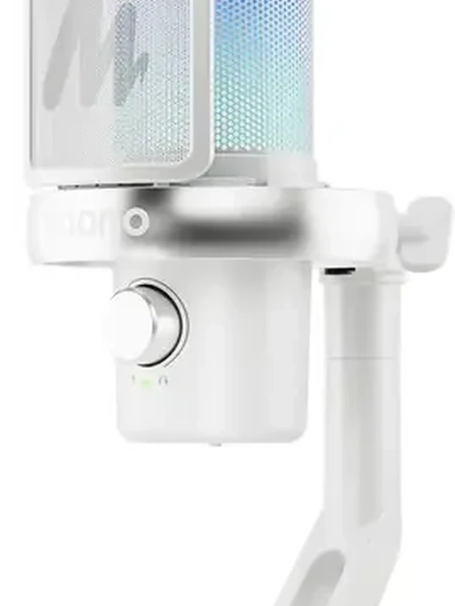 Микрофон MAONO DM40 PRO [беспроводной, настольный, кардиоидный, конденсаторный, 2.4G, Noise gate, RGB, белый]