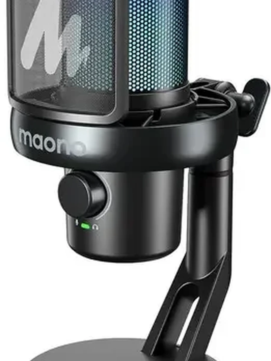Микрофон MAONO DM40 PRO [беспроводной, настольный, кардиоидный, конденсаторный, 2.4G, Noise gate, RGB, черный]