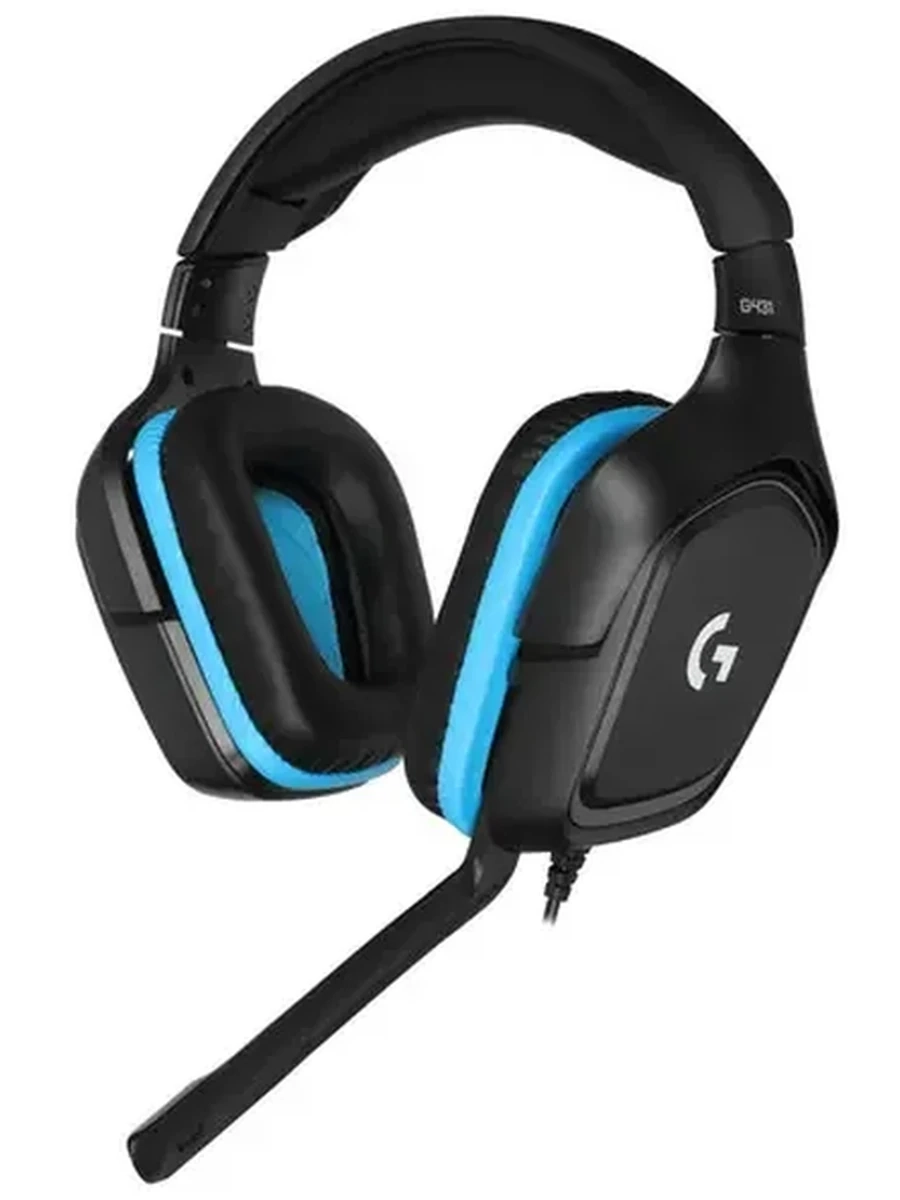Наушники проводные Logitech G431 [охватывающие, закрытые, 20-20000 Гц, микр., рег.громкости, 7.1, каб. 2м, разъем 3.5мм, черные]