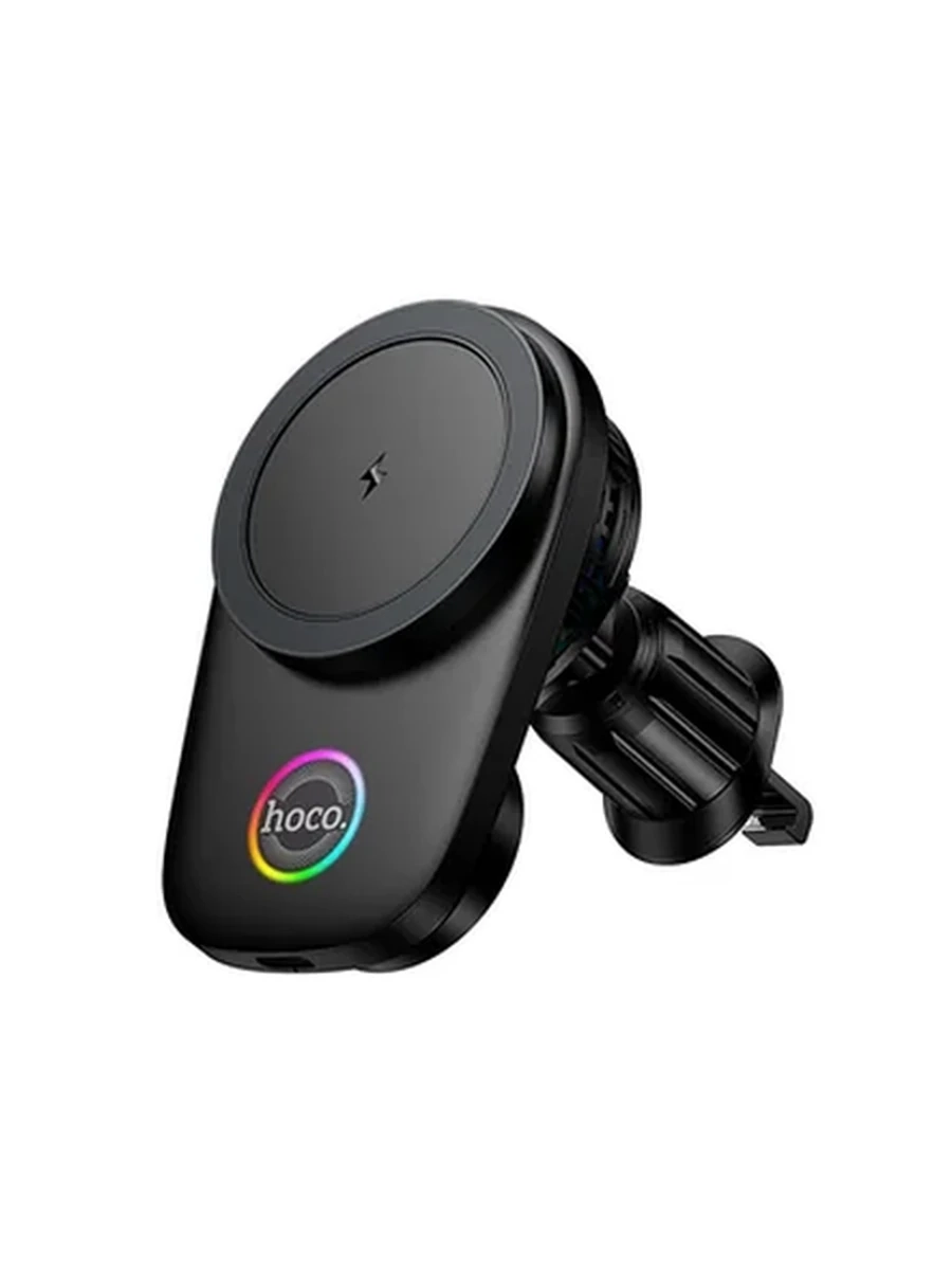 Авто подставки HOCO HW36 electric rotating magnetic wireless fast charging car holder(air ou( Black)