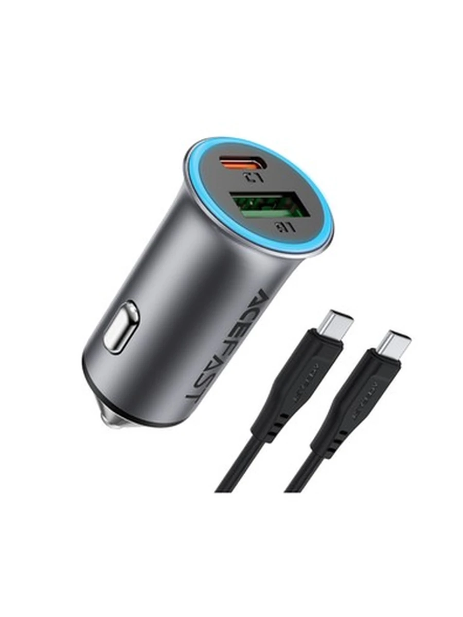 Авто Зарядное Устройство  ACEFAST B16 95W (USB-A+USB-C) dual port metal car charger set (P5),metal