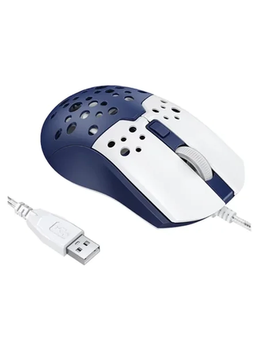 Мышки HOCO GM51 Sky luminous gaming wired mouse white＆blue