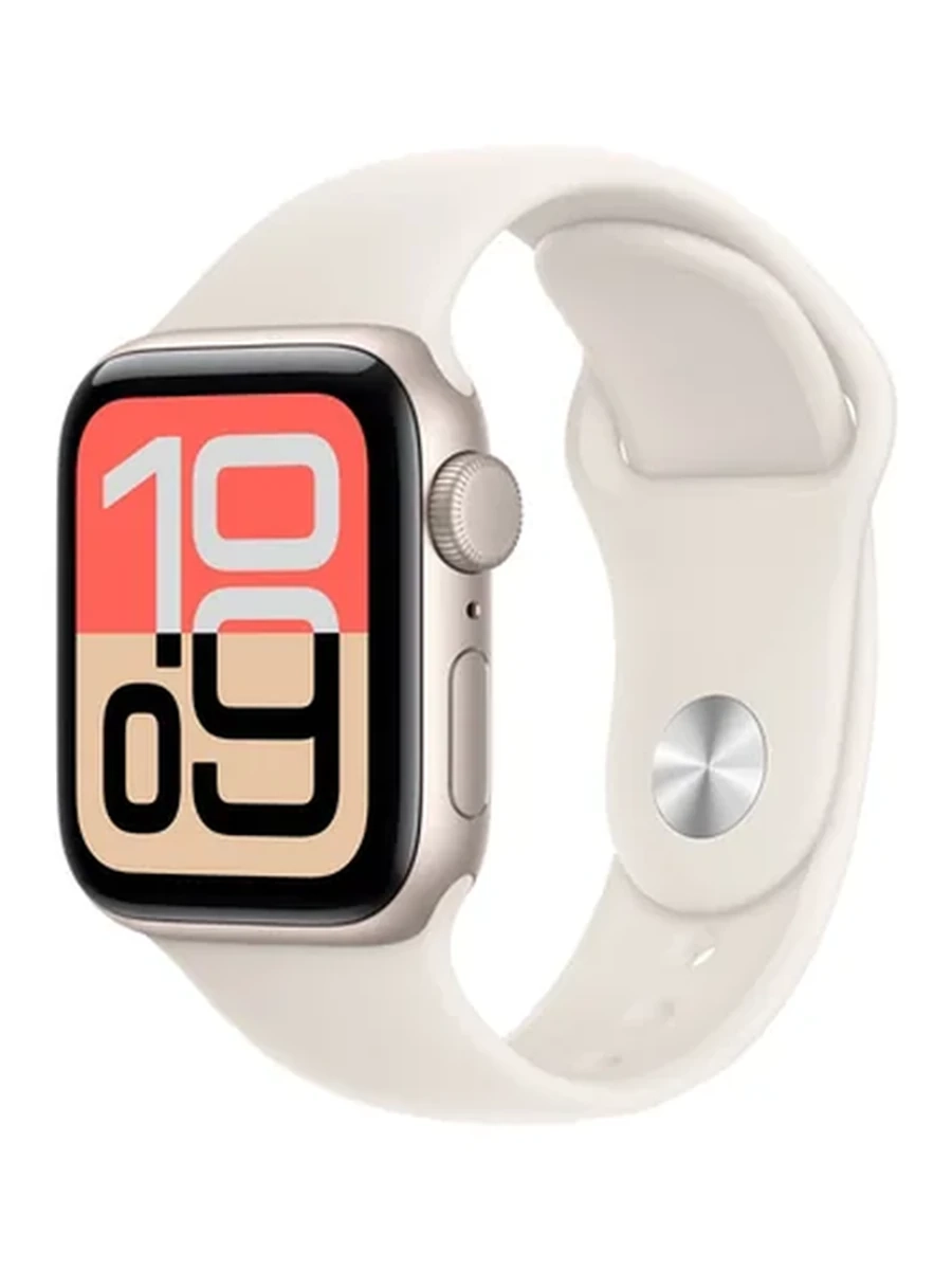 Apple Watch SE 3 GPS, 44mm Starlight Aluminum Case with Starlight Sport Band – S/M