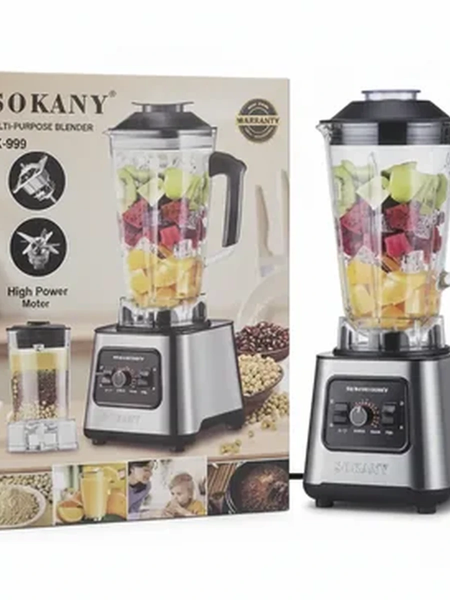 Профессиональный стационарный блендер Sokany SK-999 6000 Вт для смузи и коктейлей