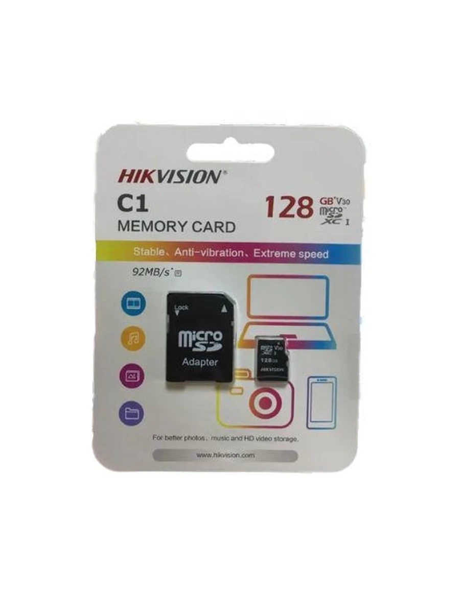 Micro Secure Digital Card (Trans Flash) 128GB HC10 HIKVISION HS-TF-C1