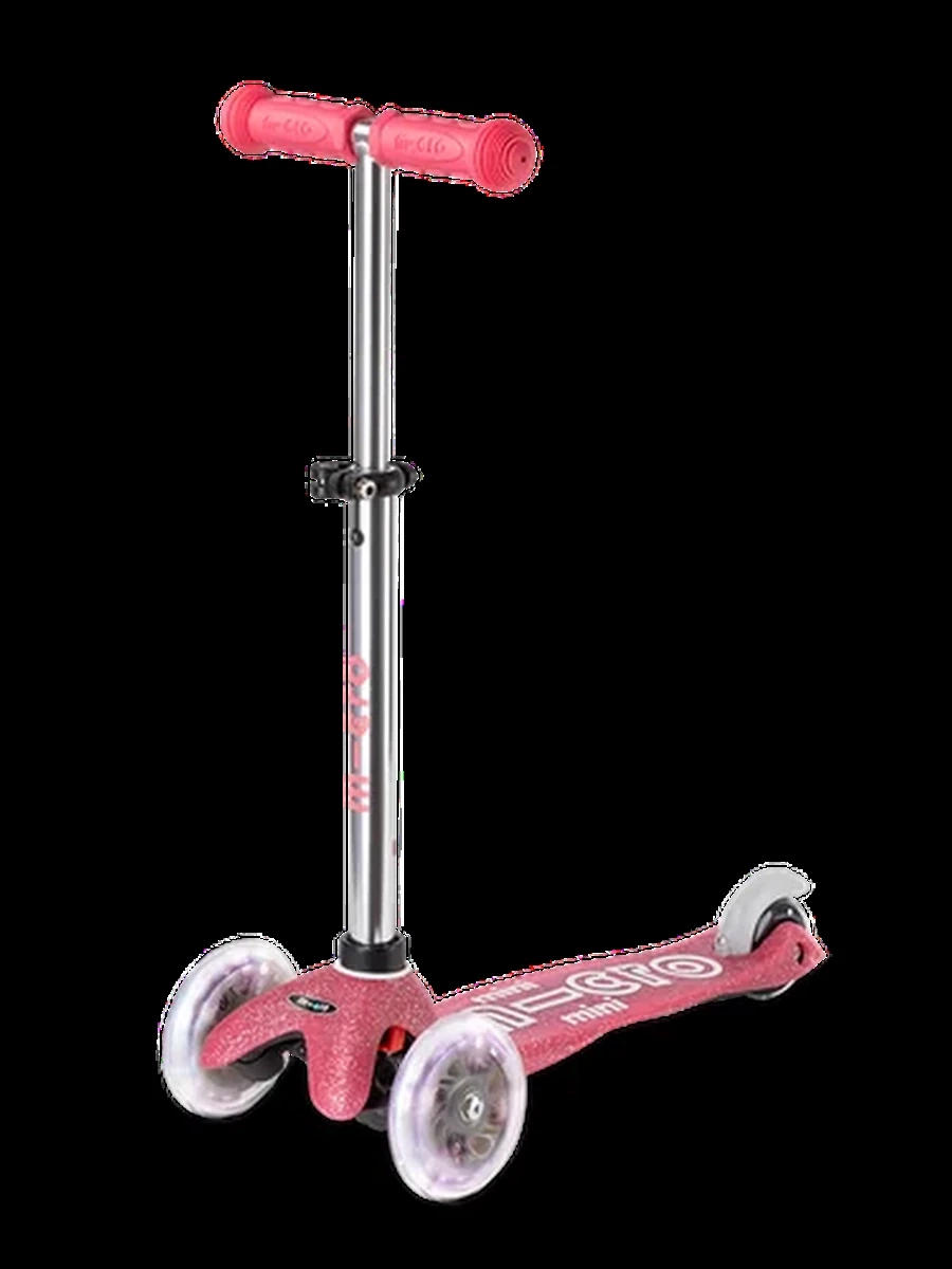 Micro Самокат Mini Deluxe Fairy Glitter LED Pink, Блестящий, 2-5 лет