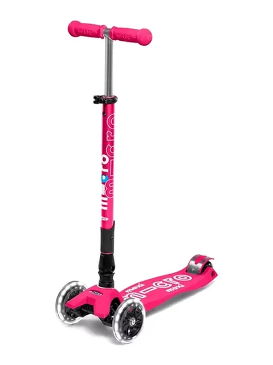 Micro Самокат складной Maxi Micro Deluxe Foldable LED Shocking Pink