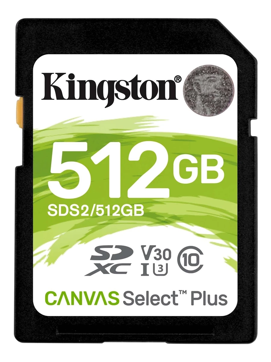 Secure Digital SDXC CL10 512GB KINGSTON Canvas Select Plus 100R C10 UHS-I U1 V10