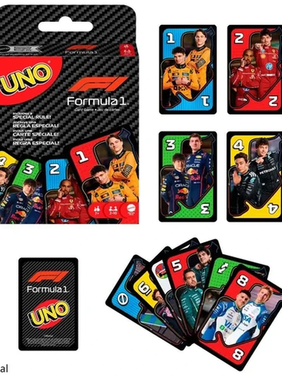 Mattel Games Uno Formula 1 - Настольная карточная игра UNO Формула 1