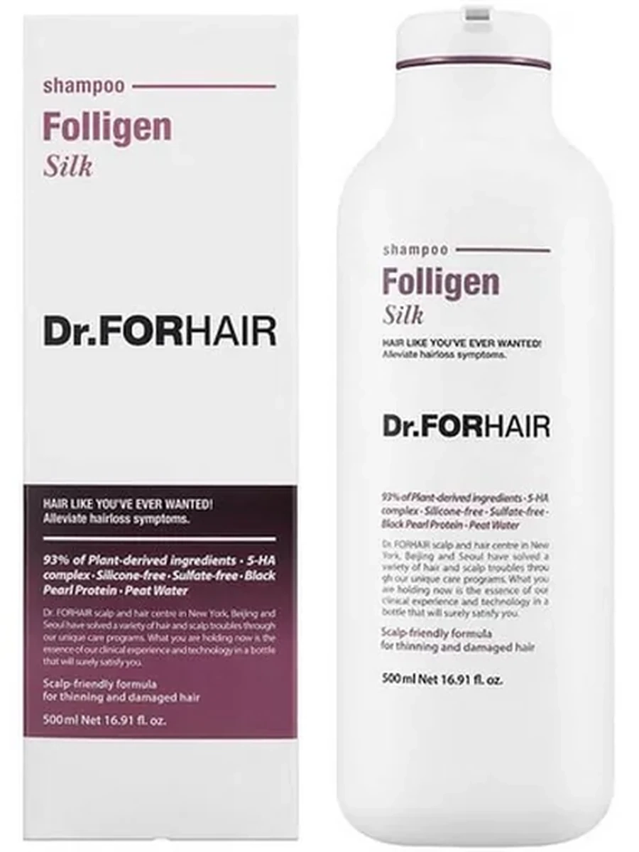 ШАМПУНЬ БЕССУЛЬФАТНЫЙ FOLLIGEN SILK SHAMPOO 500ML (DR.FORHAIR)