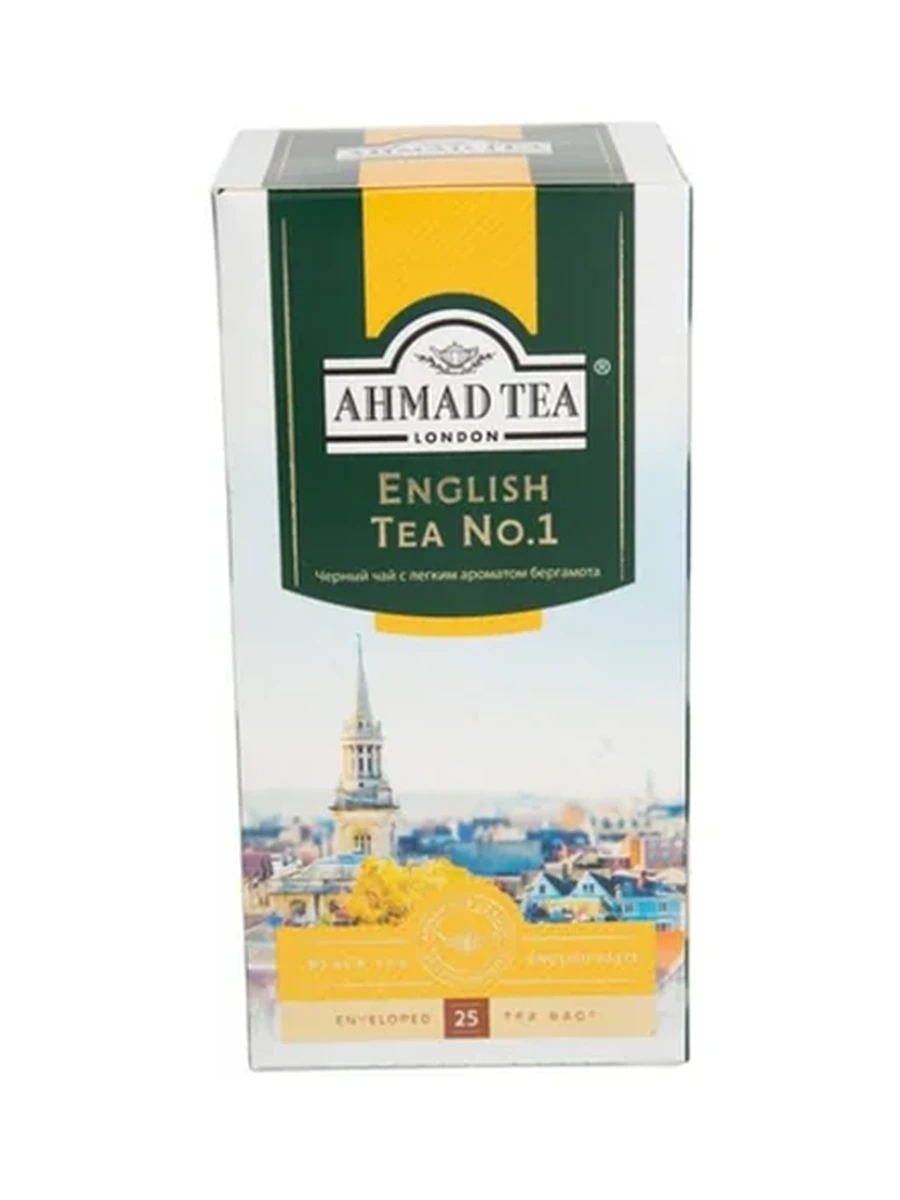 ЧАЙ ЧЕРНЫЙ AHMAD TEA С ЛЕГКИМ АРОМАТОМ БЕРГАМОТА 25ПАКЕТ