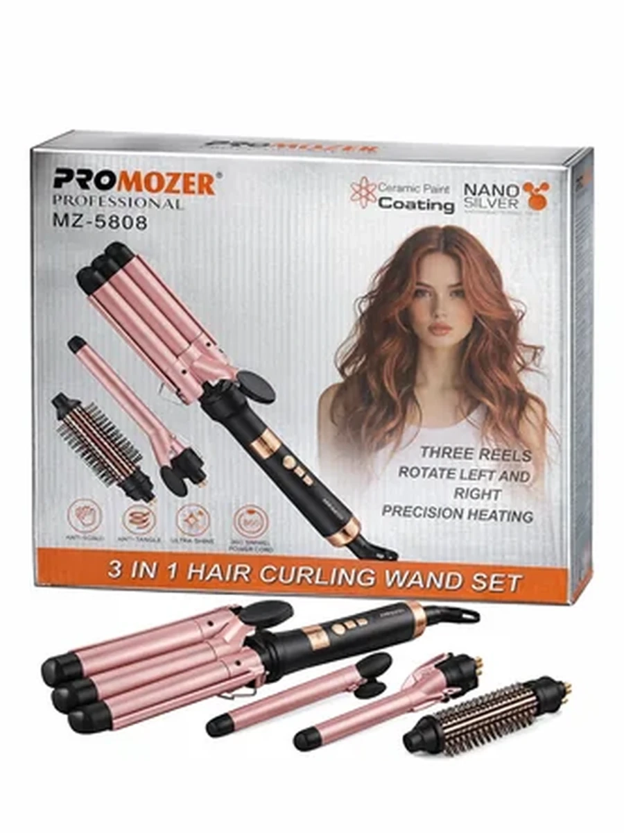 PROMOZER MZ-5808 — профессиональный мультистайлер для волос 3-в-1