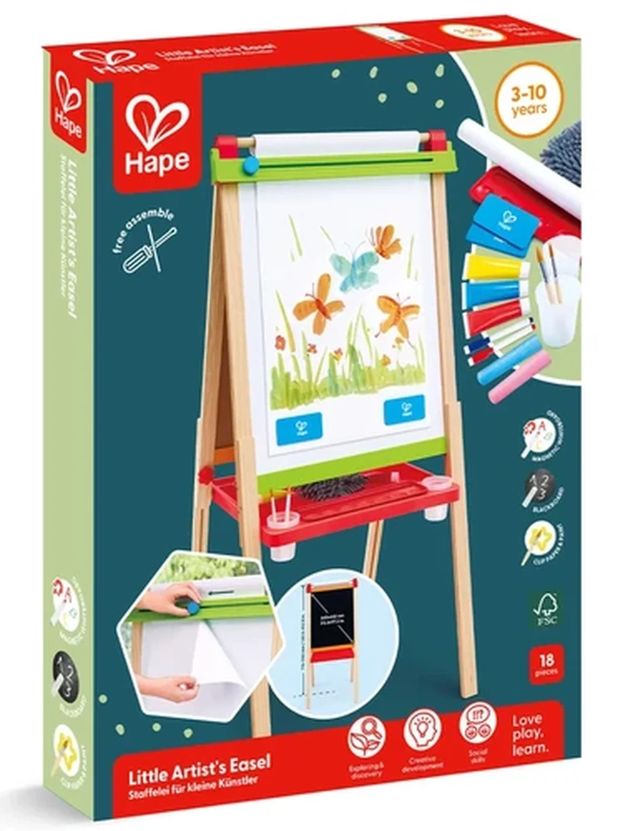 HAPE "Игровой мольберт" Маленький художник, 2-в-1
