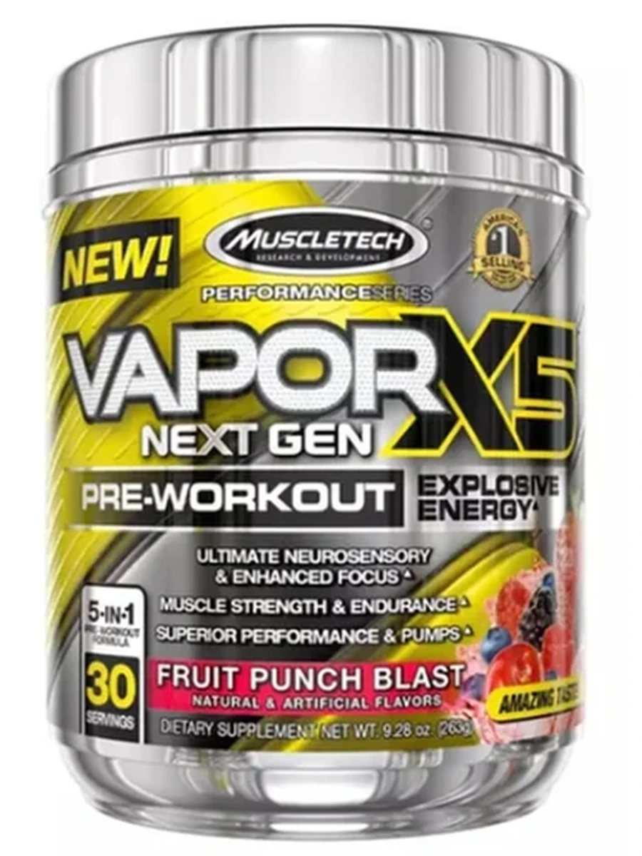 Предтреник. Vapor x5 Muscletech, 30 порций