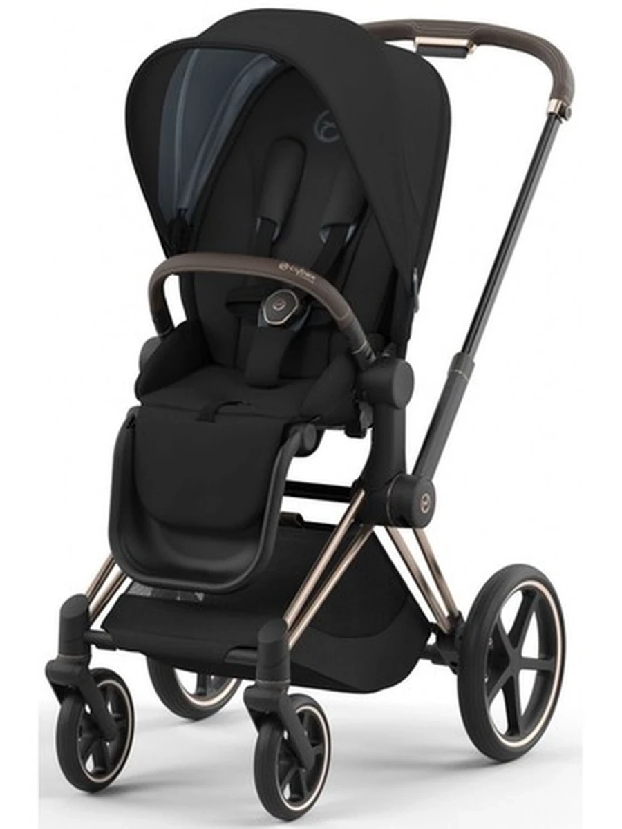 Cybex Priam 4.0 коляска  Sepia Black шасси Rose gold