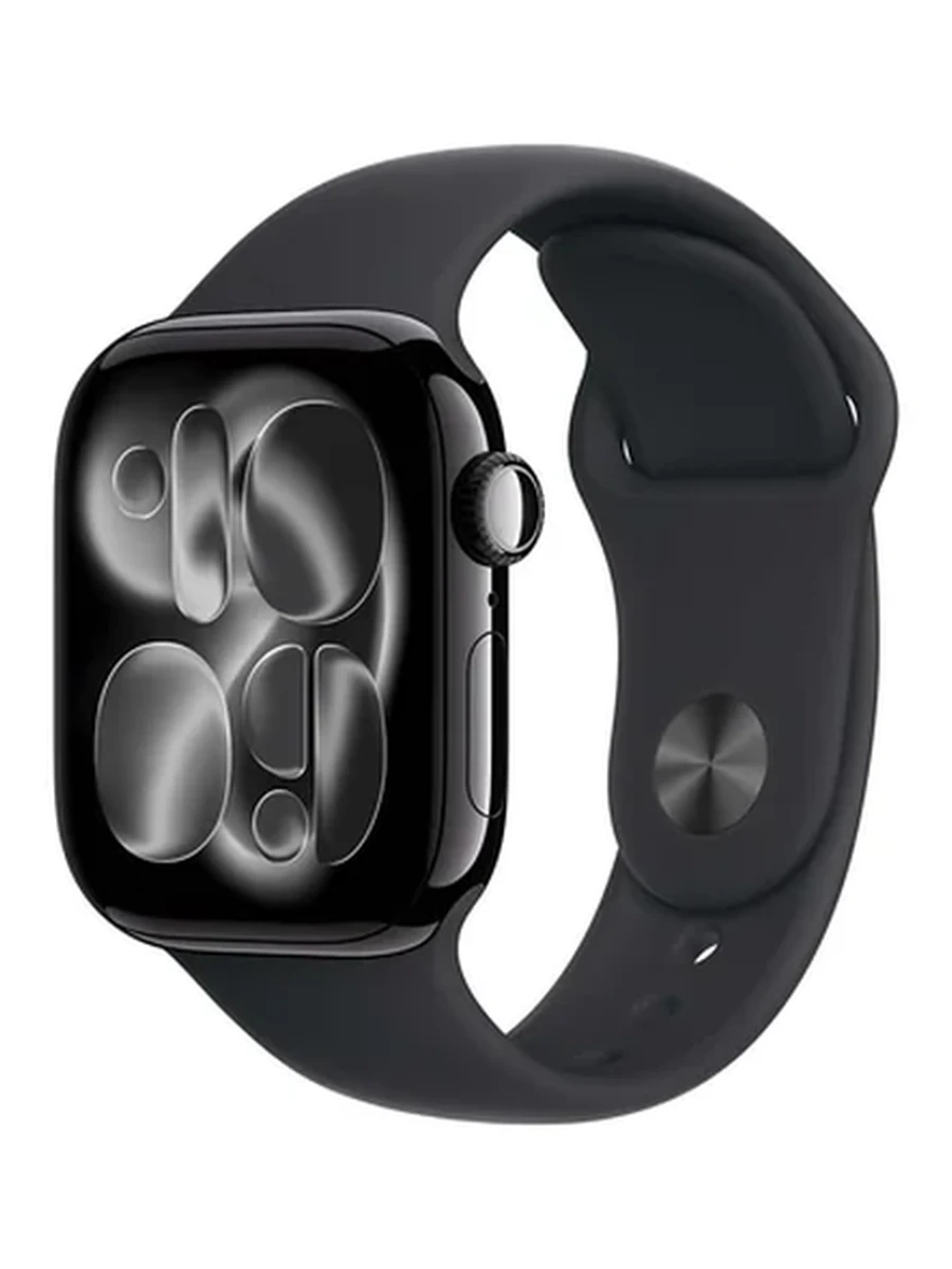 Apple Watch Series 11 GPS, 42mm Jet Black Aluminum Case with Black Sport Band – M/L