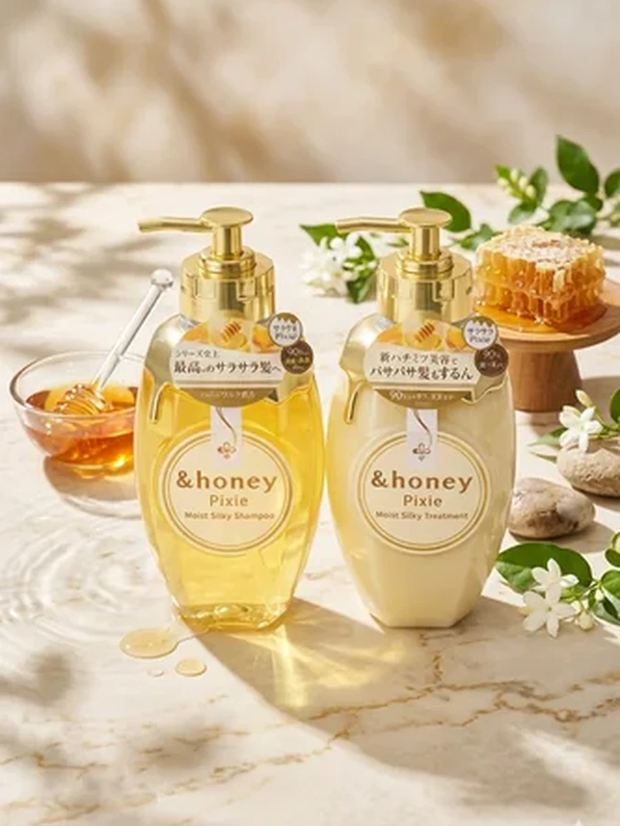&HONEY увлажняющий набор для волос Pixie Moist Silky (шампунь 440 мл + бальзам-тритмент 440 мл)
