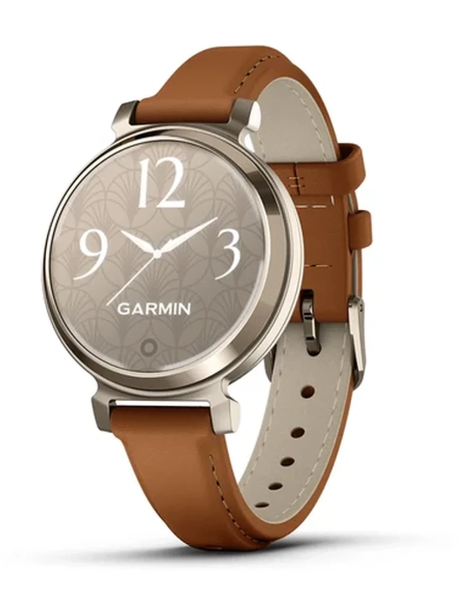 Garmin Lily 2 Classic Cream Gold Tan Leather Band