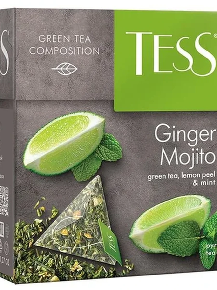 ЧАЙ ЗЕЛЕНЫЙ TESS GINGER MOJITO 20ПАКЕТ