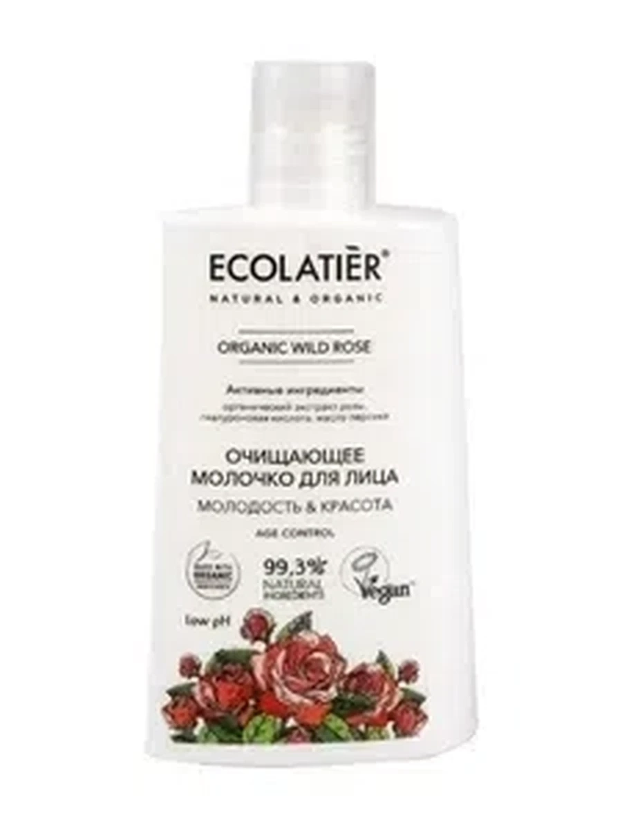 Молочко д/лица Ecolatier Wild rose очищающее 250мл
