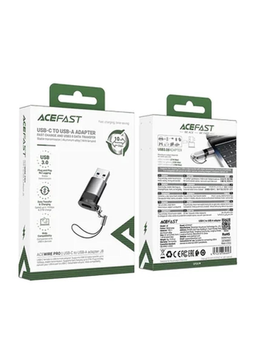 Переходники ACEFAST J8 USB-C to USB-A adapter,metal gray